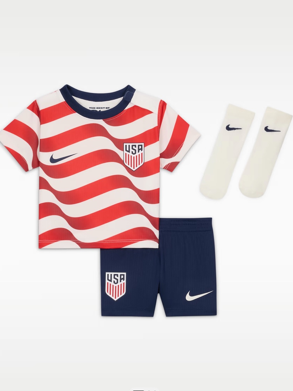 USMNT 2026 Stadium Home
Baby/Toddler Nike Soccer Replica 2-Piece Kit